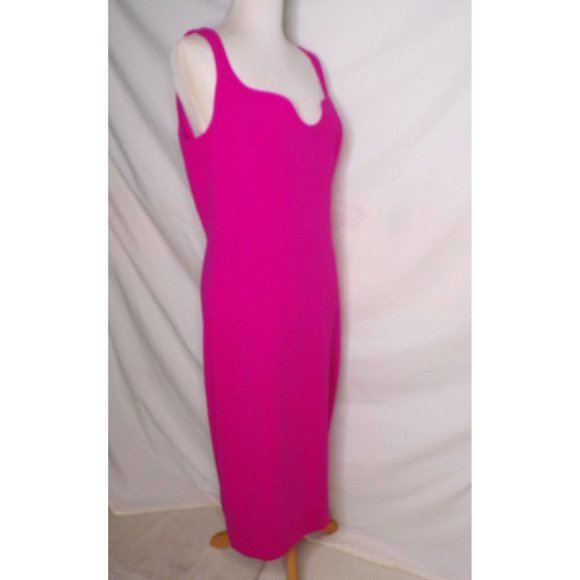 🆕DRESS THE POPULATION Sloane Sleeveless Sheath Dress Fuchsia Pink X-Large 10-12 - Picture 9 of 12